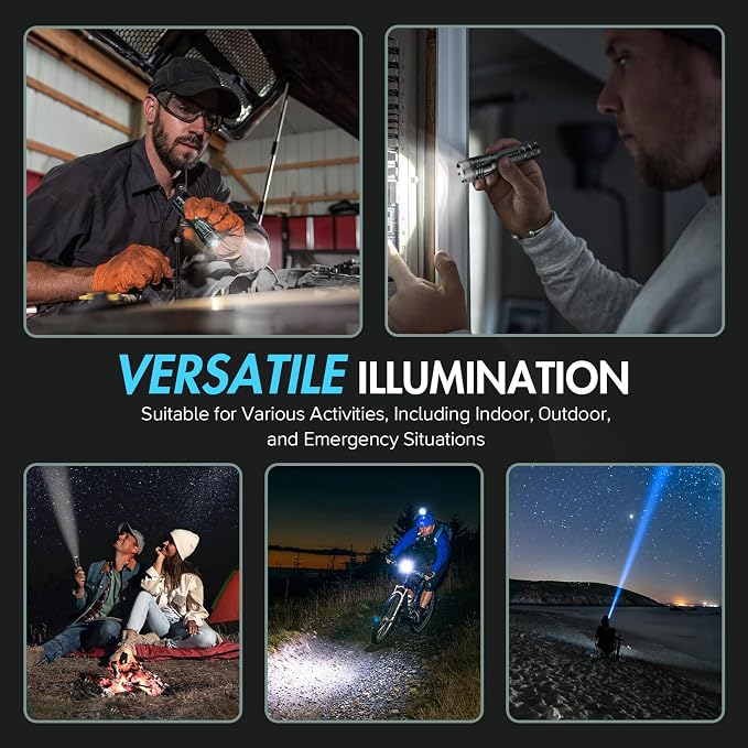 WdtPro Rechargeable Flashlights High Lumens, 1 Pack 10H Long Lasting Super - Image 7