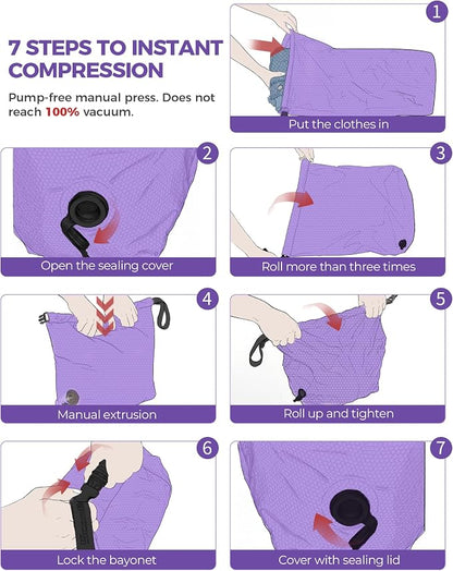 Travel Laundry Bag, Pump-free Vacuum Compression Dirty Clothes Bag, Large - Image 5