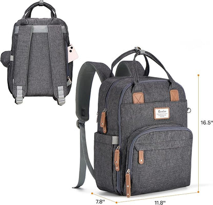 RUVALINO Diaper Bag Backpack, Large Capacity, Waterproof, Dark Gray - Image 9