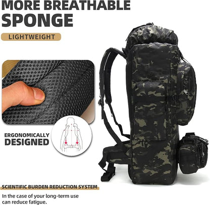 100L Camping Hiking Backpack, Molle military Tactical rucksack backpack - Image 7