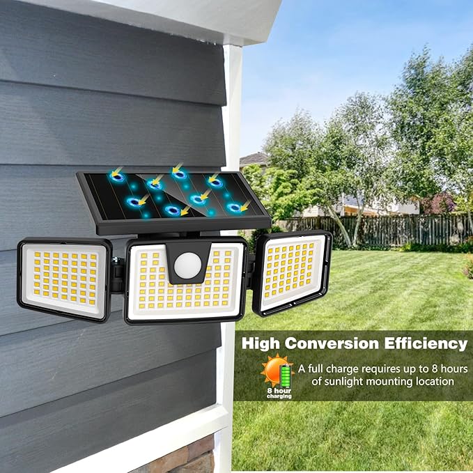 AmeriTop Solar Lights Outdoor, 2 Pack LED High Brightness Cordless Solar Motion - Image 5