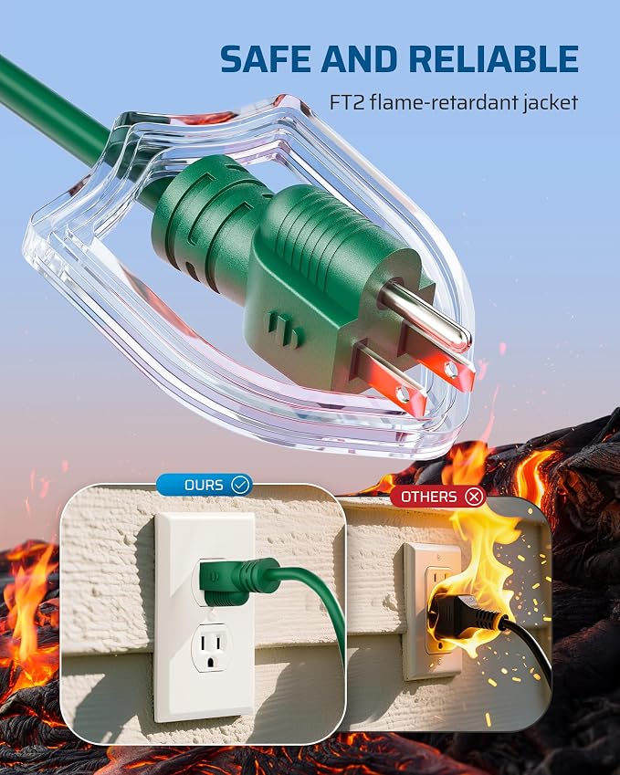 DEWENWILS 40 FT Total, Outdoor Extension Cord 1 to 3 Splitter - Image 3