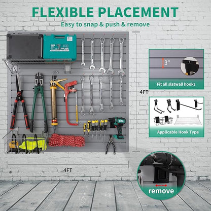 FRAYSCENT Slat Wall Paneling Garage Slat Wall Storage Systems Slatwall Panels - Image 2