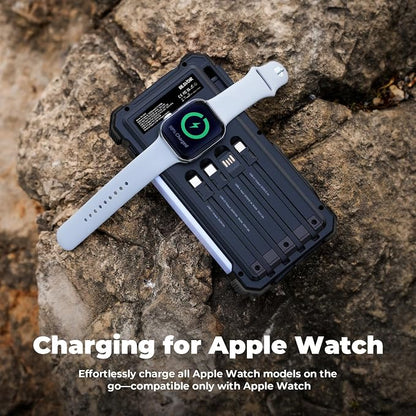 BLAVOR Solar Power Bank 20000mAh Built-in Cables, Wireless Charger - Image 4