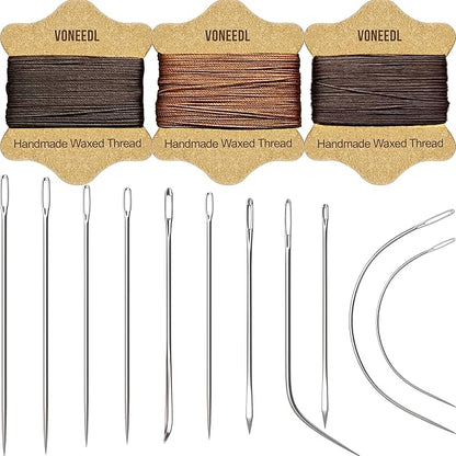 Upholstery Repair Kit: Waxed Sewing Thread & Heavy Duty Needles by VONEEDL