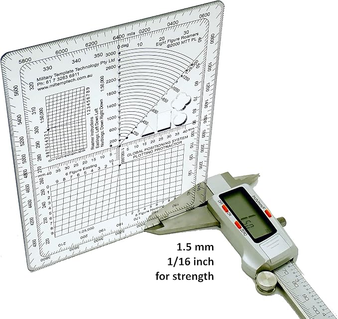 GPS Map Plotting Protractor — Military Map Marking | Coordinate Scale | Degrees - Image 5