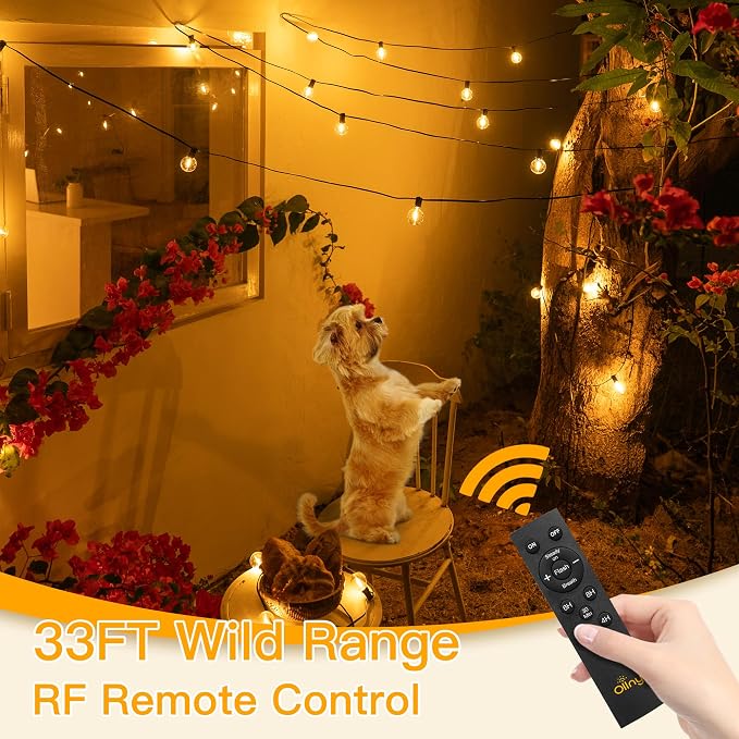 Ollny 35FT Solar Patio Lights, Waterproof Remote Control Dimmable Timers 3Modes - Image 7