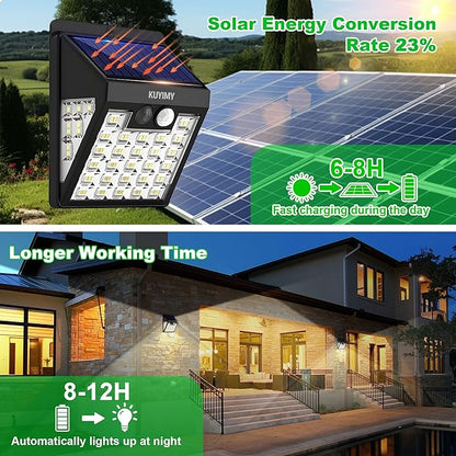 Solar Lights Outdoor, 72 LED Motion Sensor Wall Light, IP65 Waterproof and 3 - Image 3