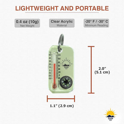 Sun Company LumaGage | Multi-Functional Glow-in-The-Dark Zipper Pull Compass & - Image 3