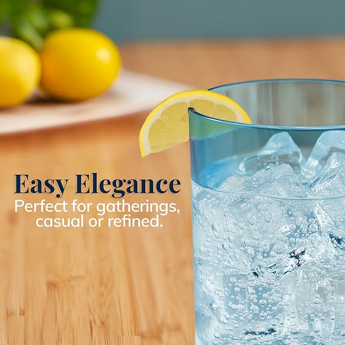 US Acrylic Classic Plastic Reusable Drinking Glasses 12oz Rocks & 16oz Water - Image 5