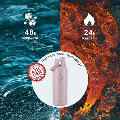 BUZIO 40 oz Water Bottle Insulated, Triple Wall Vacuum Stainless Steel Flask - Image 2