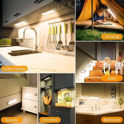 30-LED Motion Sensor Under Cabinet Lighting, 8-inch Magnetic Rechargeable Under - Image 4