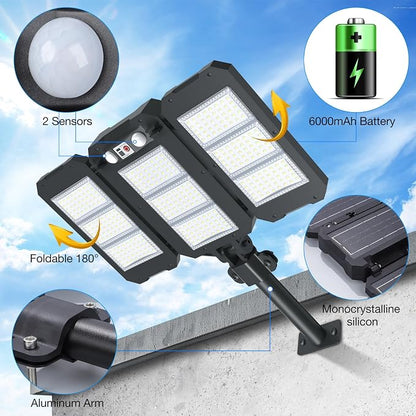 Solar Lights Outdoor, 7000 LM Super Bright Dual Motion Sensor Lights, Aluminum - Image 5