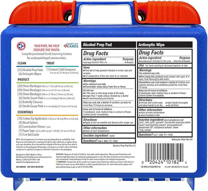 Be Smart Get Prepared 110 pc First Aid Kit: Clean, Protect Minor Cuts, Camping - Image 3