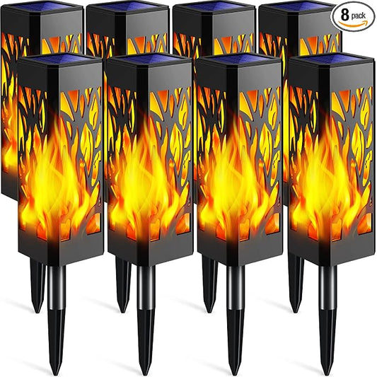 TomCare Flickering Flames Pathway Lights Solar Powered Decorative Garden by TomCare