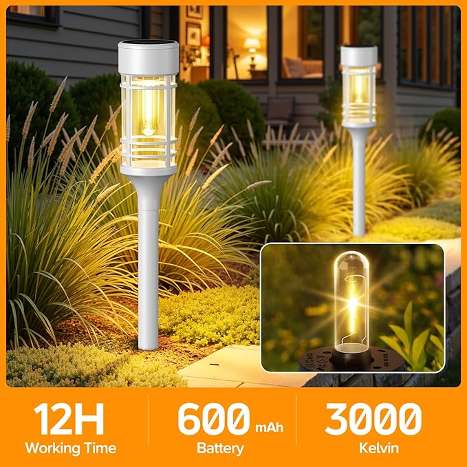 LETMY Solar Pathway Lights Outdoor, 4 Pack Solar Lights Outdoor Waterproof IP65 - Image 5