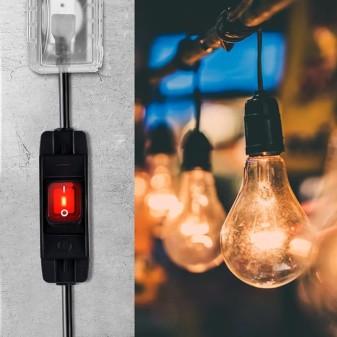 Extension Cord with Switch On/Off Waterproof Switch 3Ft No Plugging and - Image 7