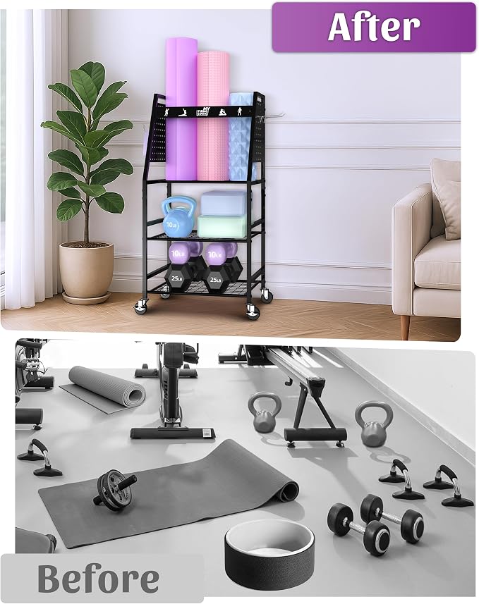 Mythinglogic Yoga Mat Storage Racks, Home Gym Storage Rack - Image 8