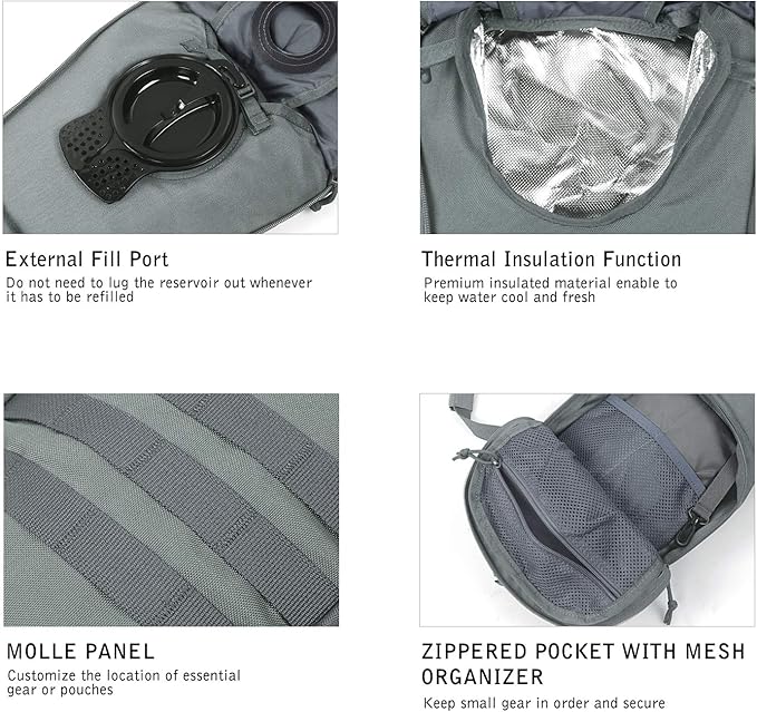 Unigear Tactical Hydration Packs Backpack 1050D - Image 4