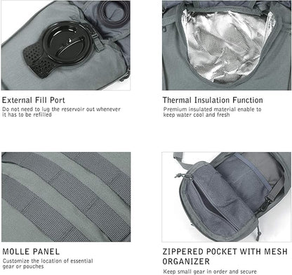 Unigear Tactical Hydration Packs Backpack 1050D - Image 4