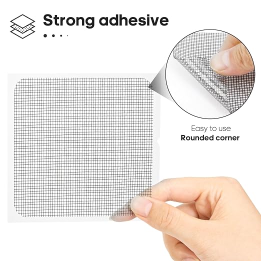 Secopad 14 Sheets Window Screen Patches Repair Kit, Strong Adhesive Fiberglass - Image 2