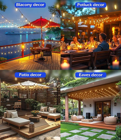 luckystyle 60FT LED Outdoor String Lights - Image 7