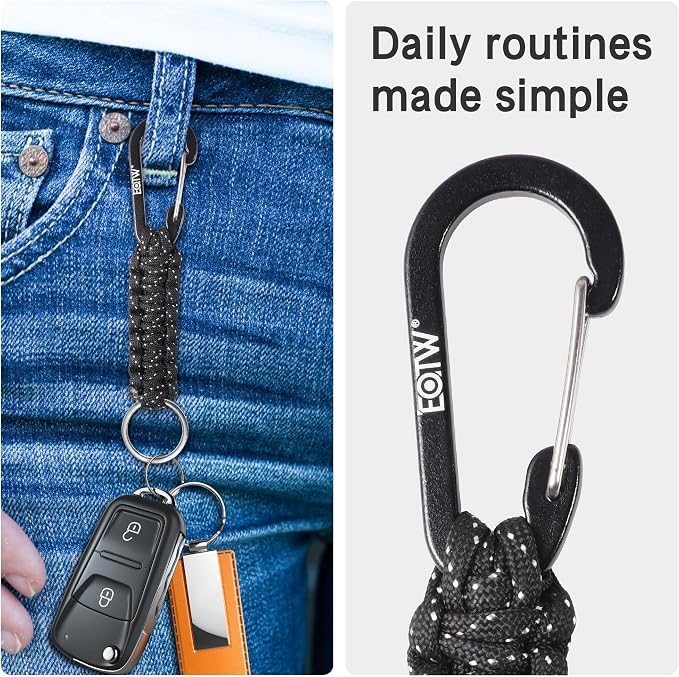 EOTW Paracord Keychain for Men Women Paracord Carabiner Backpack Keychain - Image 4