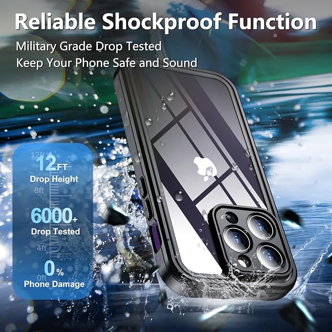 SPIDERCASE for iPhone 14 Pro Case Waterproof, Built-in Lens & Screen Protector - Image 2