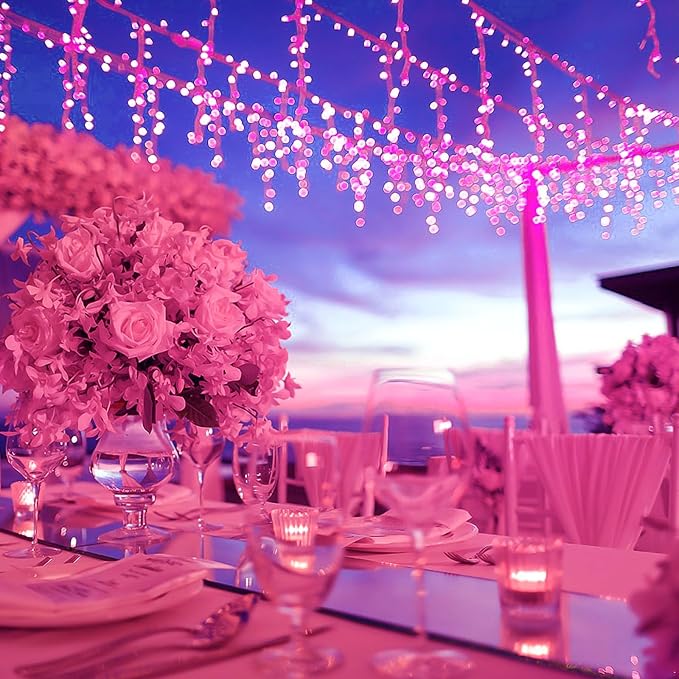 KAQ Connectable 240LED Pink String Lights Outdoor/Indoor, Extendable Plug in - Image 5