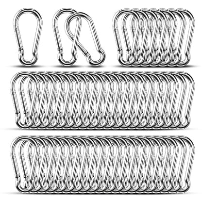 Small Carabiner Clip Hooks, 304 Stainless Steel Spring Snap Hook Fits Camping by KINLINK