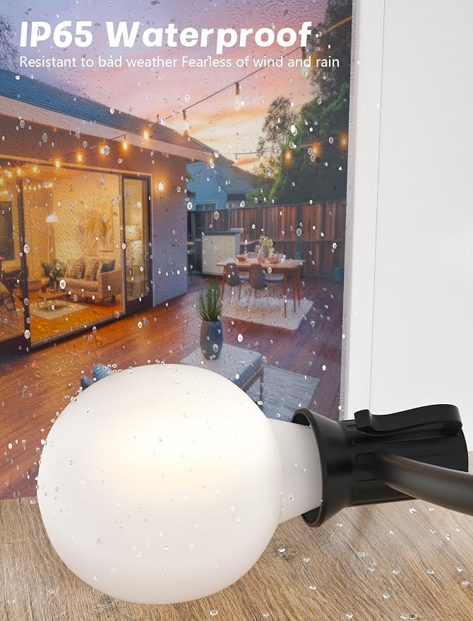 SUNSGNE G40 Outdoor String Lights Waterproof, 50FT Outdoor Hanging Lights - Image 5