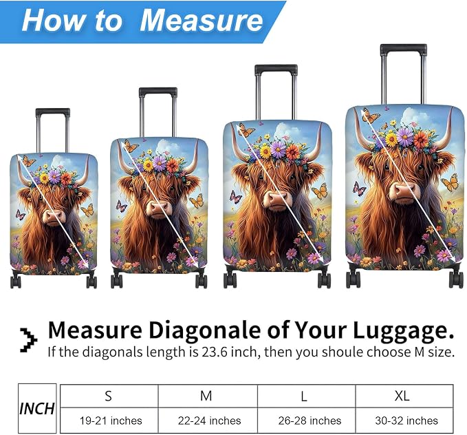 Luggage Cover Protector for 19-20 Inch Suitcases, TSA Approved Elastic Travel - Image 2