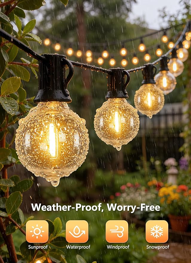 Brightown Outdoor String Lights, 74FT Shatterproof LED Patio Lights - Image 3