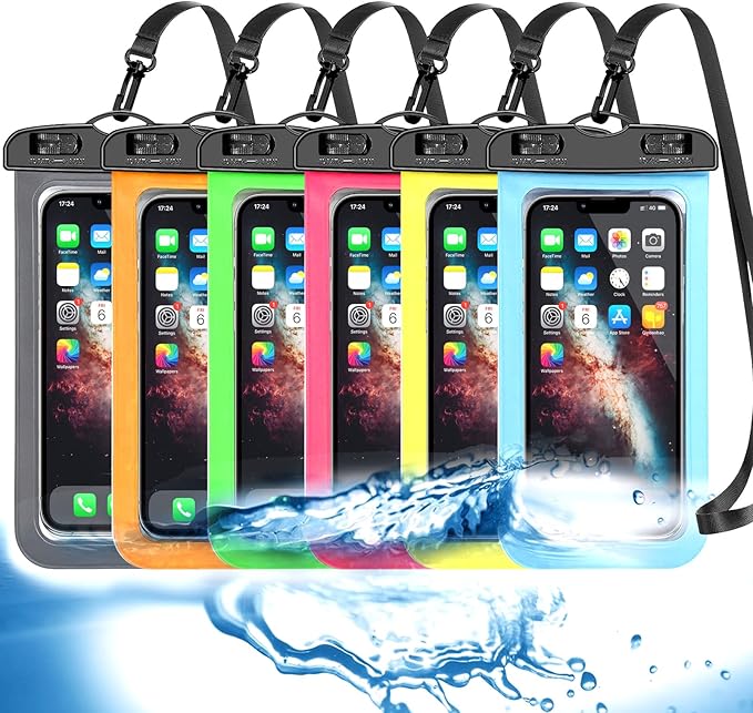 Famoby Up to 7.5" 6 Pack Multicolor Universal Waterproof Phone Pouch, Phone by Famoby