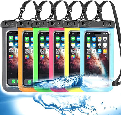 Famoby Up to 7.5" 6 Pack Multicolor Universal Waterproof Phone Pouch, Phone by Famoby