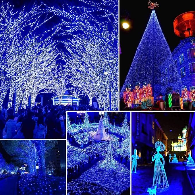 Blue Solar String Lights Outdoor, 2 Pack Total 80FT 200 LED Solar Twinkle Lights - Image 4