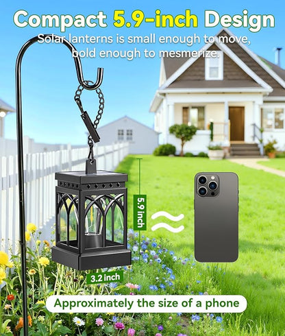 KOOPER 2 Pack Solar Lanterns Outdoor Waterproof, Brighter Hanging Solar Lantern - Image 2