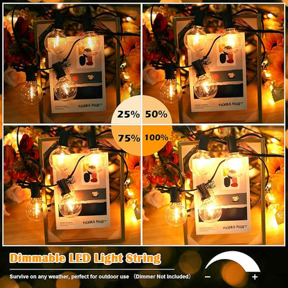 Brightever 100ft Outdoor G40 LED Globe String Lights Dimmable Waterproof - Image 5