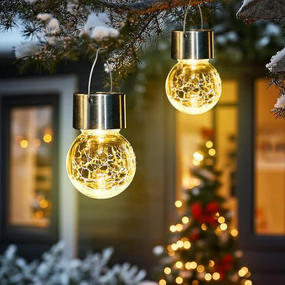 SOLPEX Hanging Solar Lights Outdoor, 8 Pack Decorative Cracked Glass Ball Light - Image 8