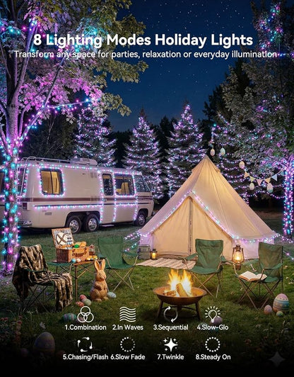 LitHome 99FT 300 LED Easter Lights String Outdoor Waterproof, 8 Modes Pastel - Image 2