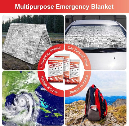 9 Pack Emergency Blankets, Outdoor Survival Emergency Insulated Gear, Mylar - Image 8