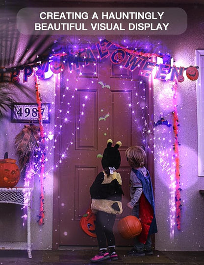 suddus Purple Curtain Lights for Halloween, 200 LED Hanging String Lights - Image 4