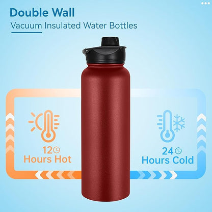 VEGOND 40 oz Insulated Water Bottle Bulk Stainless Steel Metal Water Bottles - Image 3