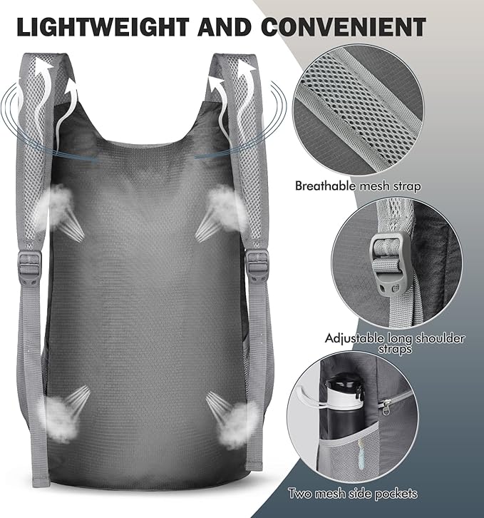ZOMAKE Lightweight Packable Backpack, Foldable Backpacks Small Daypack - Image 5