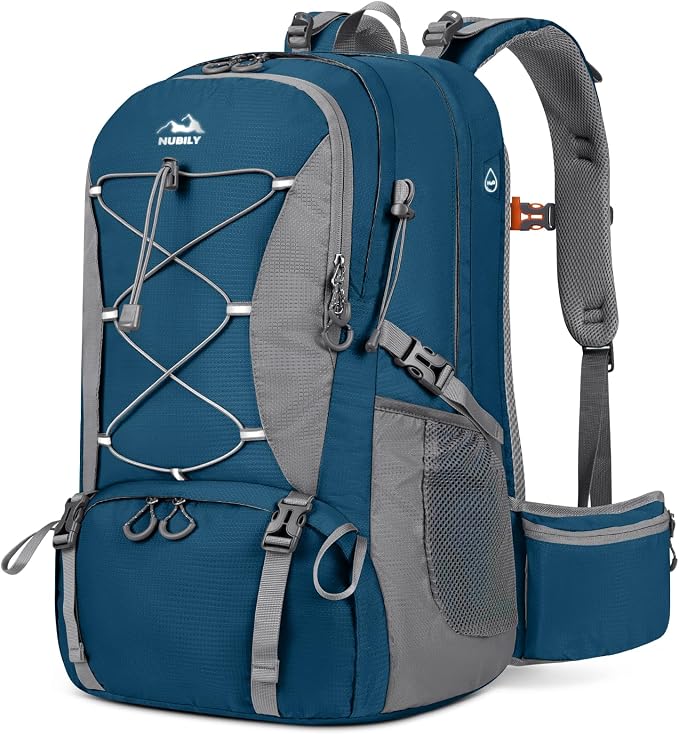 NUBILY 50L Hiking Backpack Waterproof Camping Backpack by NUBILY