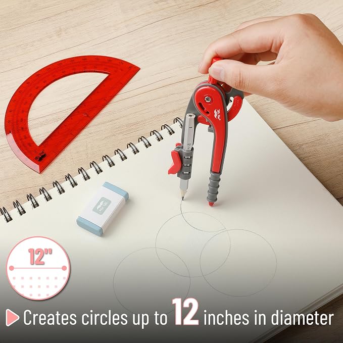 Mr. Pen- Geometry Compass and Protractor Set, 6 Inch Compass, 6 Inch Protractor - Image 3