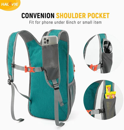 HALOVIE 15L Foldable Hiking Backpack Phone Pocket Lightweight Travel Daypack - Image 2
