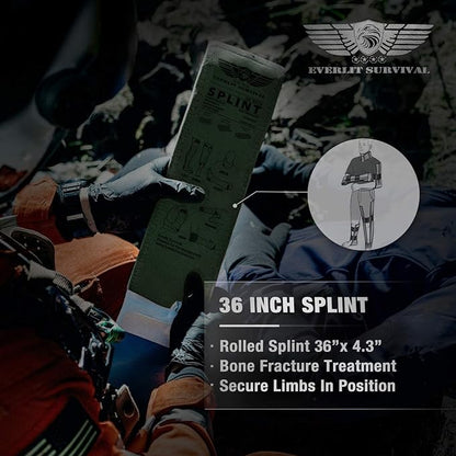 EVERLIT Emergency Trauma Kit, CAT GEN-7 Tourniquet 36" Splint, Military Combat - Image 9