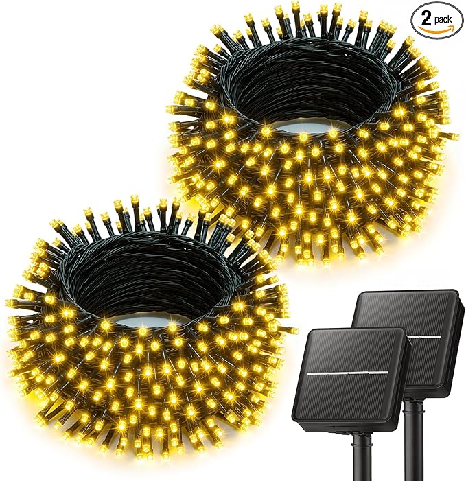 Brightown 2 Pack Solar String Lights Outdoor Waterproof, 80FT 200 LED Solar by Brightown