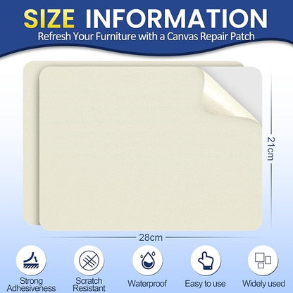 Self-Adhesive Canvas Repair Tape, 8.3" x 11" Waterproof Canvas Repair Patch - Image 2